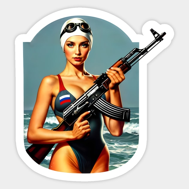 Pinup Girl Sticker by Rawlifegraphic